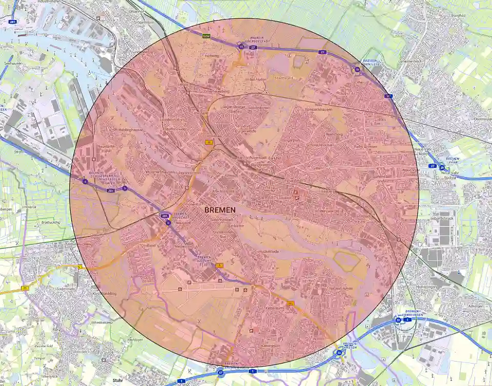 Umkreis Flugverbotszone