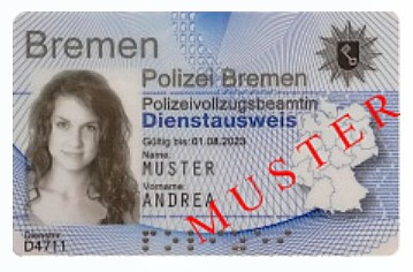 Vorderseite Dienstausweis 