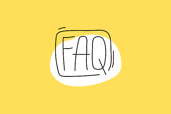 Schriftzeichen FAQ vor gelbem Hintergrund