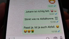 Beispielhafte Chatnachricht für Cybermobbing 