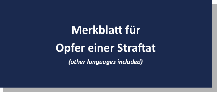 Merkblatt für Opfer einer Straftat