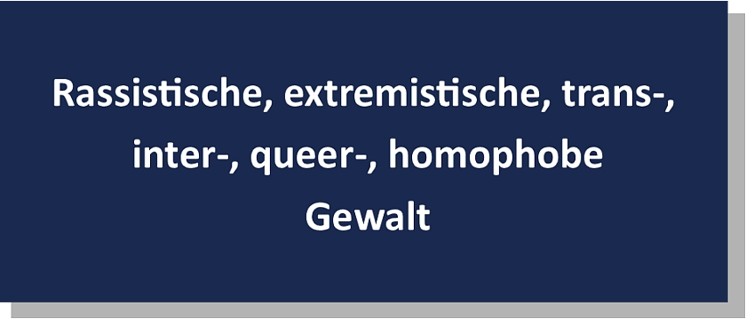 Hilfe bei rassistischer, extremistischer, trans-, inter-, gueer- und homophober Gewalt