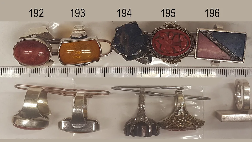 Asservate 192 bis 196:  Diverse Ringe