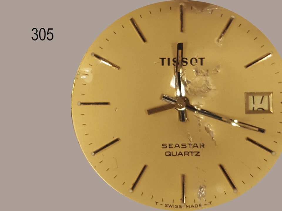 Asservat 305: Zifferblatt einer Uhr / Tissot / Seastar Quartz / T-Swiss Made-T