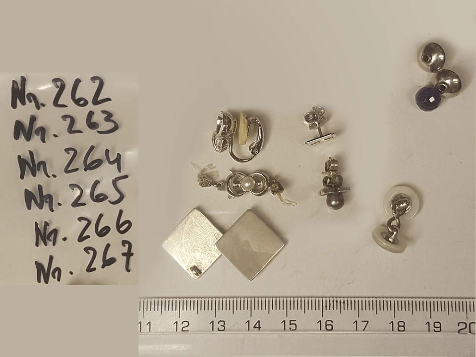 Asservat 262 bis 267: Diverse Ohrstecker