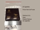 Asservat 3: weinrote Zigarettenschachtel / 20 Cigarettes / Prince Henri de Prusse / Dimitrino & Co. / Caire / Grande Fabrique /De Cigarettes