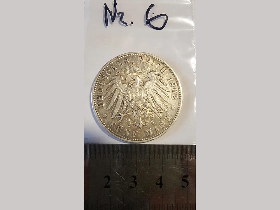 M&uuml;nze Nummer 6 - Deutsches Reich 1902, F&uuml;nf Mark
