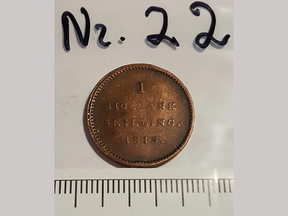 M&uuml;nze Nummer 22: 1 RIG ANK Skilling 1813