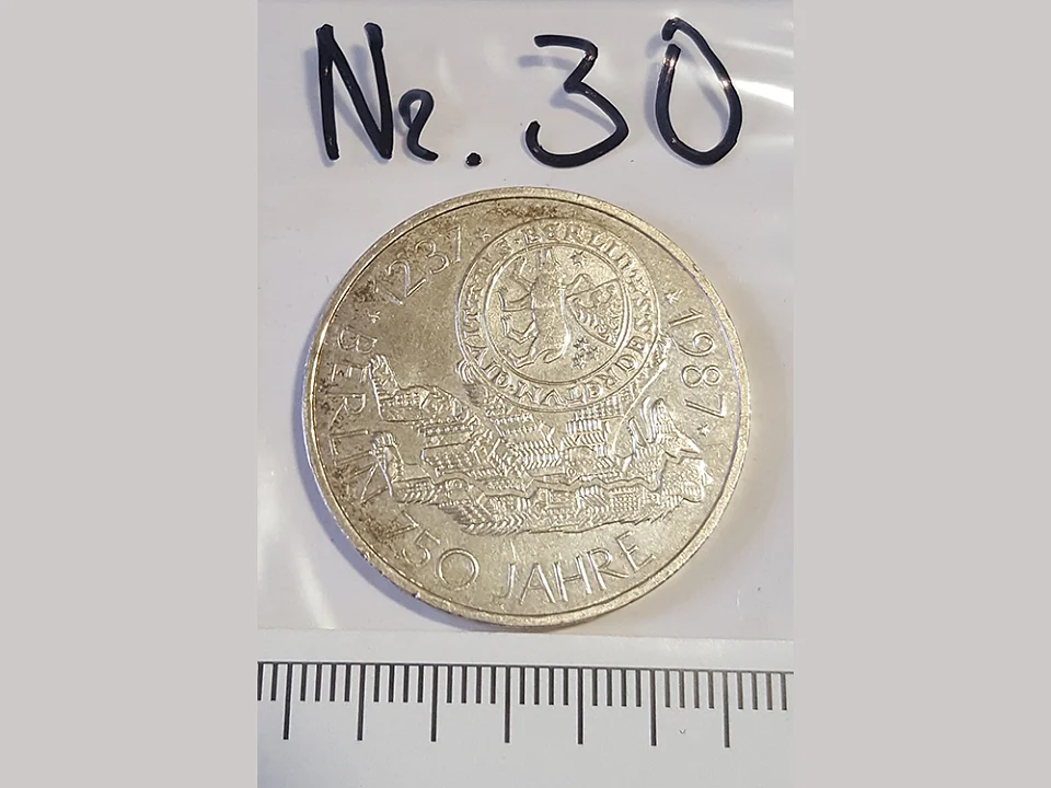 M&uuml;nze Nummer 30: 750 Jahre Berlin / 1237 - 1987