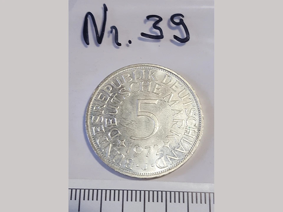M&uuml;nze Nummer 39: Bundesrepublik Deutschland / 5 Deutsche Mark / 1972 / J