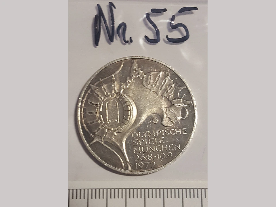 M&uuml;nze Nummer 55: Olympische Spiele M&uuml;nchen / 26.08.-10.09.1972