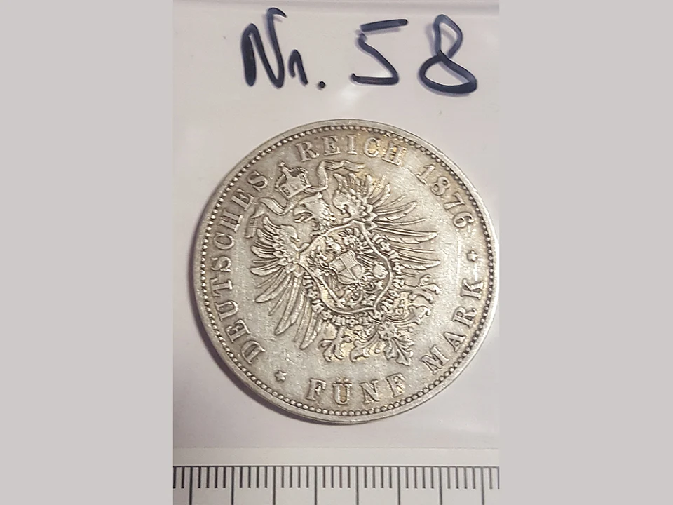 M&uuml;nze Nummer 58: Deutsches Reich 1876 / F&uuml;nf Mark