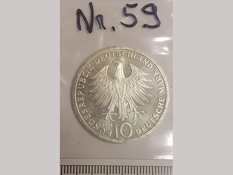 M&uuml;nze Nummer 59: Bundesrepublik Deutschland / 10 Deutsche Mark / 1992 / D