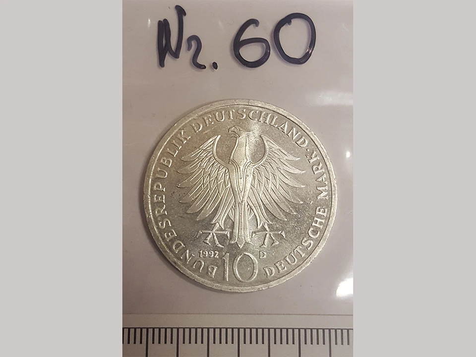 M&uuml;nze Nummer 60: Bundesrepublik Deutschland / 10 Deutsche Mark / 1992 / D