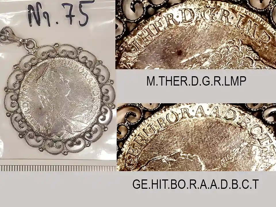M&uuml;nze Nummer  75: M.THER.D.G.R.LMP / GE.HIT.BO.R.A.A.D.B.C.T