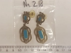 Asservat 218: Ohrringe / mit rechteckigen türkisfarbenen Steinen besetzt