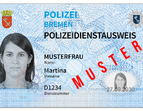 Dienstausweis der Polizei Bremen, Vorderseite